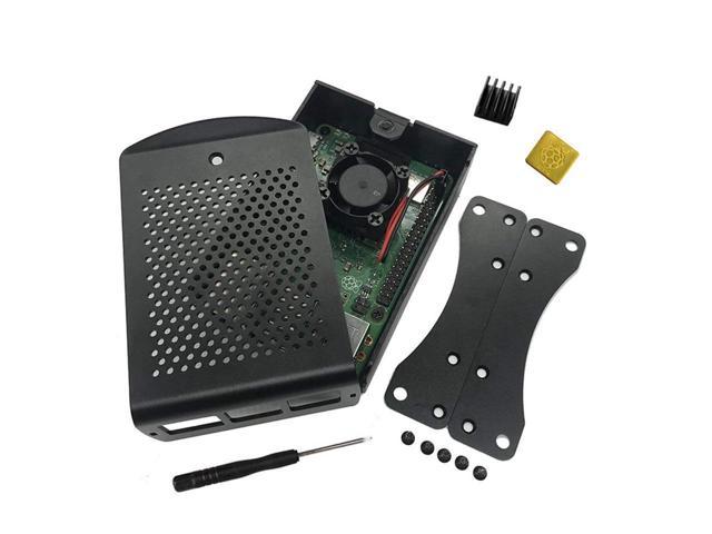 Raspberry Pi B+ 2B 3B 3B+ Aluminum Case Metal Chassis Shell Box with Onboard Cooling Fan