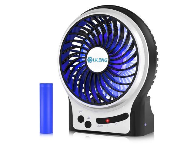 Desk Fan Personal Portable Mini Usb Rechargeable Cooling Fan With Led Light For Traveling Room Office Car Household Outdoor