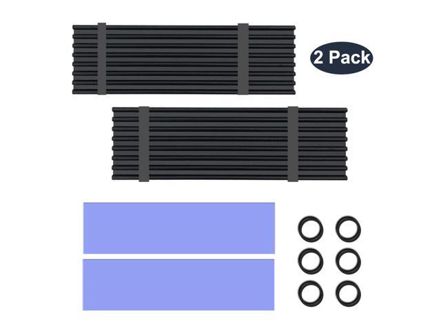 2 Packs Aluminium Heatsink for PCIe M.2 SSD w// Thermal Pad,PC Memory Cooling