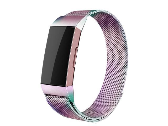 Metal Milanese Loop Stainless Steel Replacement Accessories Straps Bracelet Compatible Fitbit Charge 3 Fitness Tracker Charge 3 SE Bands Women Men Small Large CAVN Compatible Fitbit Charge 3 