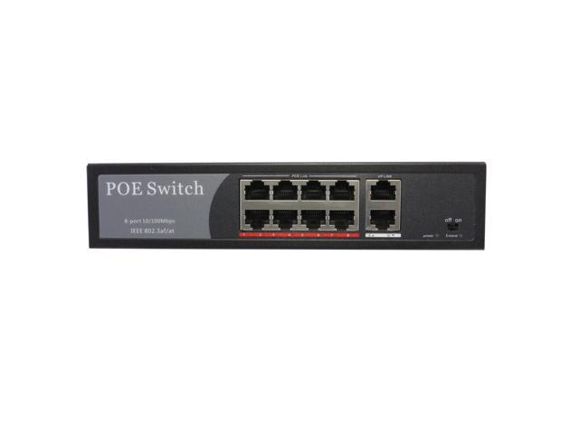 PoE Network Switch 10/100m Power Injector 8 Port 2 Port Power Over Ethernet 