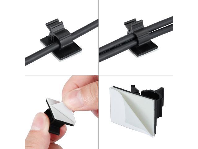 50x Wire Clip Black Car Tie Rectangle Cable Holder Mount Clamp self adhesive XS 
