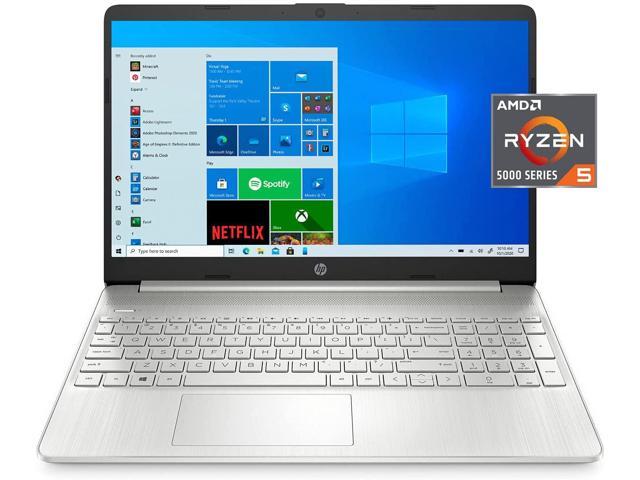 HP 15.6 inch Full HD Custmized Laptop | AMD 6-Cores Ryzen 5-5500 (Beat i5-10500) | AMD Radeon Graphics | HP Fast Charge | Webcam | 8GB DDR4 RAM 256GB  SSD | Windows 10 Home | Silver