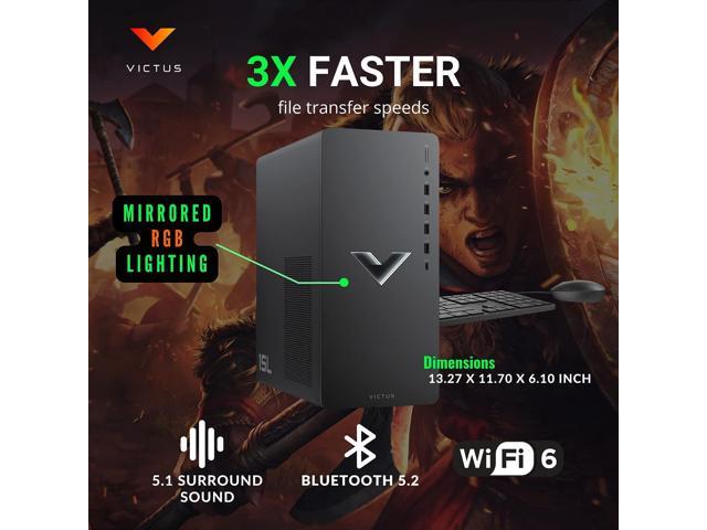 HP 15L Victus Gaming PC Desktop, AMD Ryzen 7 5700G(Beat i9-10920X