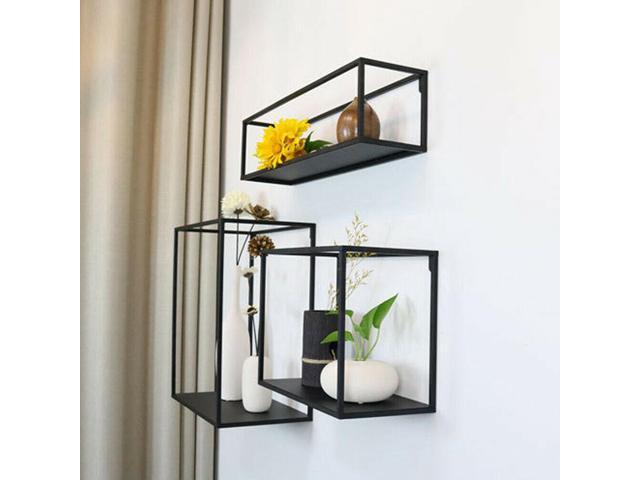 Black Vintage Retro Box Floating Shelf Wall Mounted Home Display Decor Furniture Newegg Com