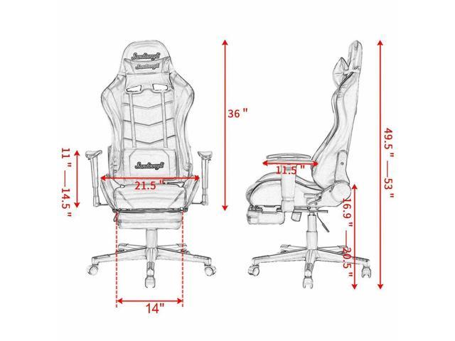 Racing Gaming Chair Ergonomic High Back Office Chair Swivel Pc W