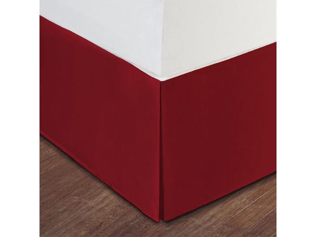 Tailored Pleat Red Luxury Hotel Bed Skirt 14/" Drop