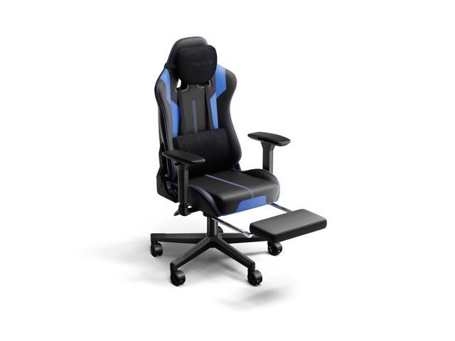 NOKAXUS Gaming Chair With Adjustable Footrest Armrest Head and Lumbar Pillow  Black/green 