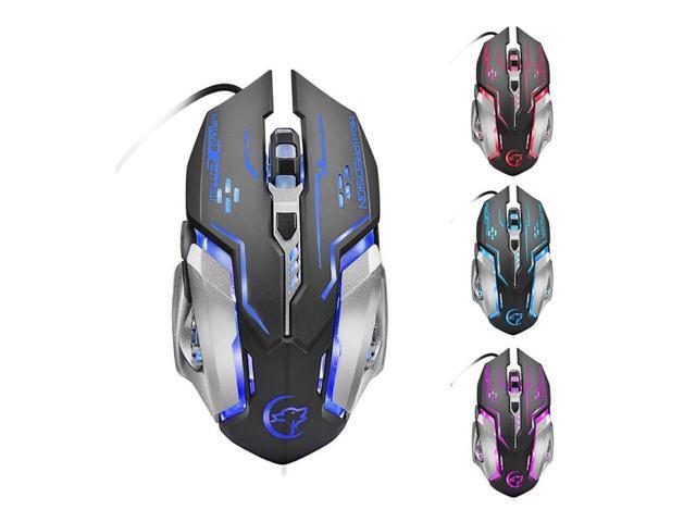USB Wired 3 Button 2400DPI Optical Mice Gaming Mouse with Colorful LED Backlight