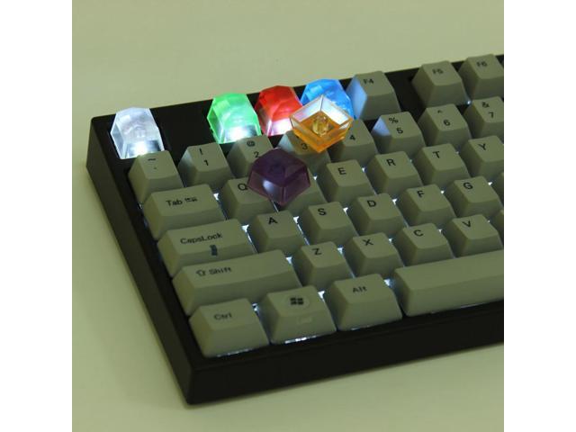 Handmade DSA Shinning Gem Resin Sequined Keycap OEM Profile for Cherry MX RGB Switch Gaming Mechanical Keyboards
