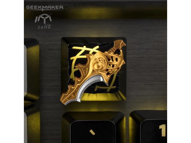 Keyboard keycaps 1pc ZOMO 3D Aluminium Alloy Key Cap Full Metal Mechanical Keyboard Keycap for Dota 2 Heart of Tarrasque Warcraft Manta Style Color : Blade Master