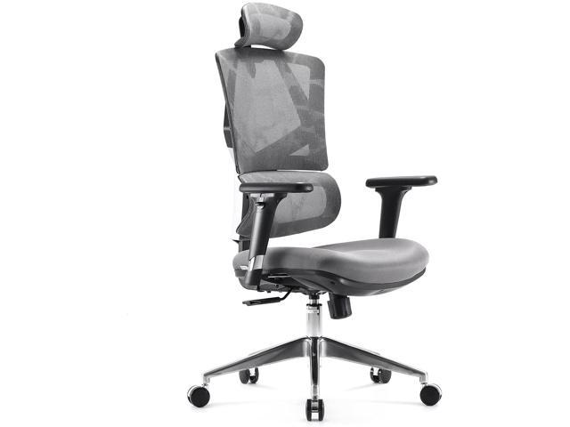 SIHOO Ergonomic Office Chair - High Back Desk Chair with Lumbar Support, 3D Armrest and Adjustable Height Backrest - Thick Seat Cushion Breathable Mesh Computer Chair (Gray)