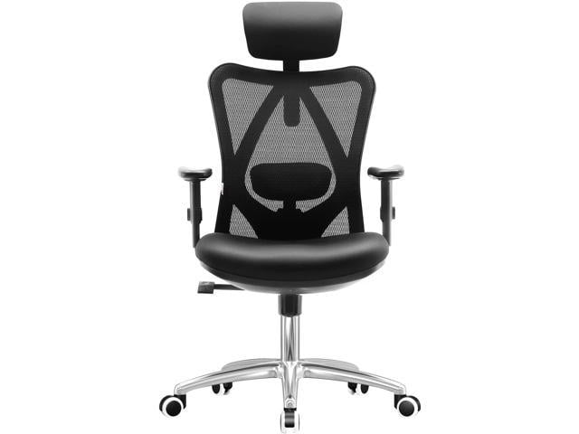Sihoo Ergonomics Office Chair Computer Chair Desk Chair Adjustable Headrests Chair Backrest and Armrests Mesh Chair Black 