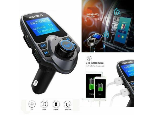 Auto Hands Free Bluetooth Wireless Car AUX Audio Receiver FM Adapter USB Charger 