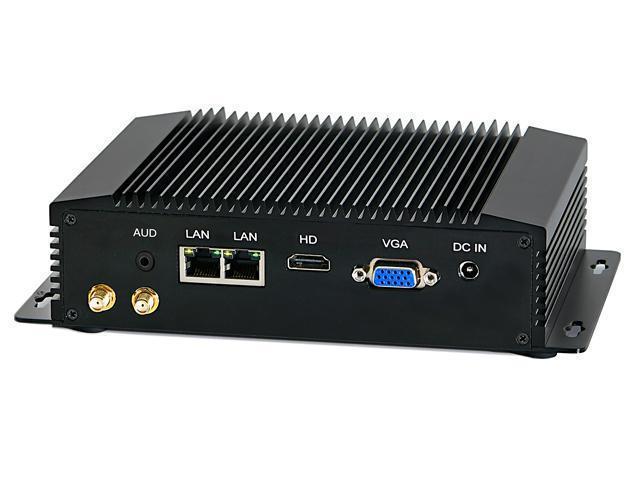 Industrial Embedded PC, Fanless Mini Computer, IPC, Intel Core I5 4200Y,  Windows 11 or Linux Ubuntu, HUNSN IM08, AC WiFi, BT, VGA, HDMI, 2 x LAN, 2  x