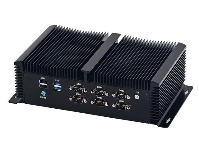 Fanless Industrial Computer, IPC, Intel Core I7 9750H, HUNSN IM11, Mini PC,  Windows 11 Pro or Linux Ubuntu, 6 x COM, PS/2, 4 x USB3.0, 4 x USB2.0,