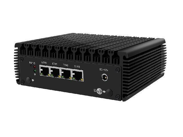 Micro Firewall Appliance, Intel Celeron J4125, HUNSN RJ15, Mini PC, pFsense  Plus, Mikrotik, OPNsense, VPN, Router PC, AES-NI, 4 x Intel 2.5GbE I226-V 