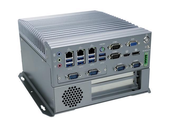 Fanless Industrial PC, Mini Computer, IPC, I3 6100T, HUNSN IX04, Windows  11/ Linux Ubuntu, VGA, DP, HDMI, x COM, x LAN, PCIE X16 Slot, PCI Slot,  DC Phoenix, to
