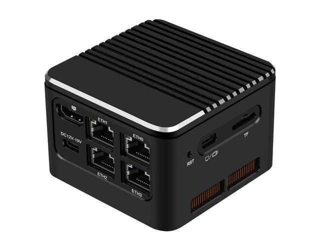 Micro Firewall Appliance, Mini PC, HUNSN RJ48, I3 N305, pFsense Plus,  Mikrotik, OPNsense, VPN, Router PC, 4 x 2.5GbE I226-V, Type-C 12-19V, HDMI,  2 x