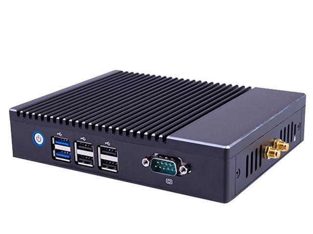 VGA/HDMI/LAN/4USB2.0/2USB3.0 Fanless Mini PC,Desktop Computer,with Windows 10 Pro/Linux Ubuntu support,Quad Core AMD A6 1450, 8G RAM/128G SSD , HUNSN BH05 Black , , 