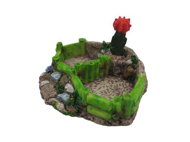 Cute Resin Cactus Feeder Food Water Feeding Bowl For Reptile