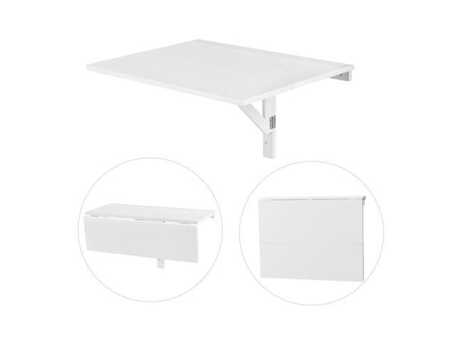 Space Saver Folding Wall Mounted Drop Leaf Table White Newegg Com