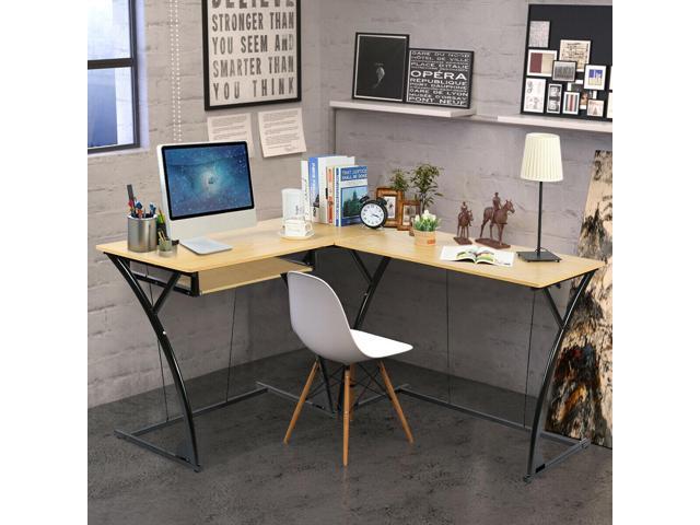 L Shaped Home Office Corner Desk Computer Pc Laptop Table Newegg Com