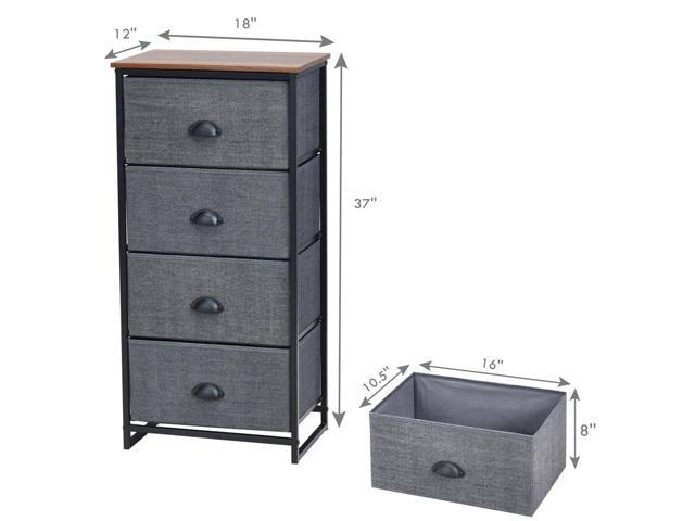 Chest Storage Tower Side Table Display With 4 Drawers Black Newegg