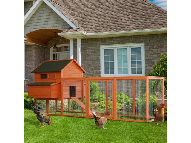 Xl Solid Wood Deluxe Outdoor Lockable Chicken Coop Kit With Nesting Box And Run Neweggcom