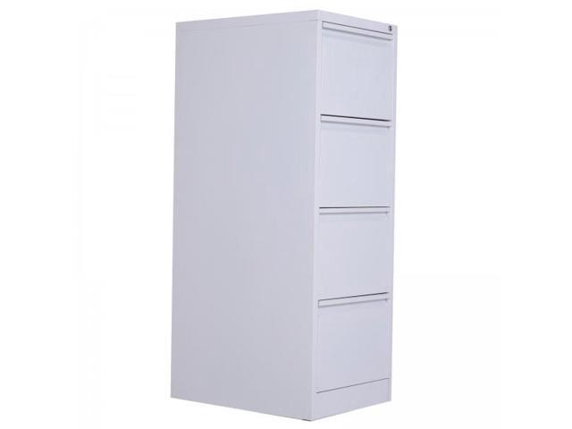 Vinsetto Metal 4 Drawer Vertical Locking Filing Cabinet White