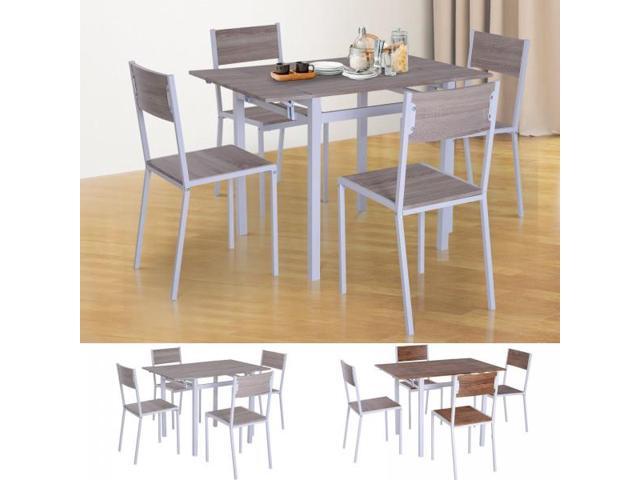 5 Piece Drop Leaf Counter Height Dining Table And Chairs Set Newegg Com