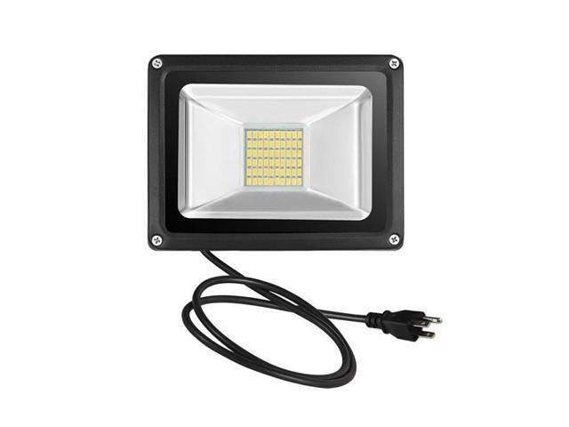 30w Led Flood Light Outdoor Us Plug Spotlight Landscape Garden Warm White Newegg