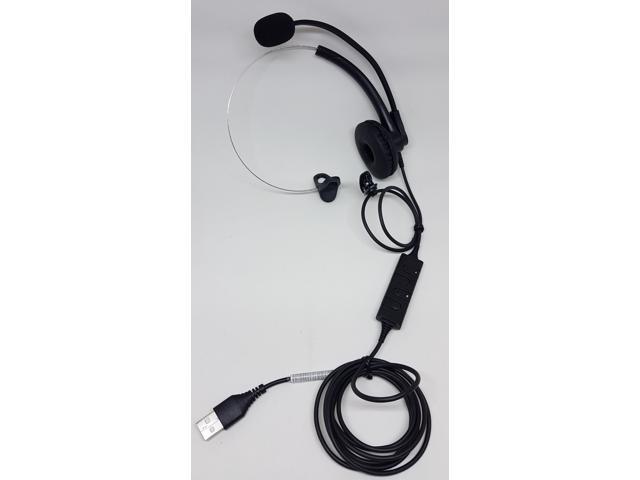USB Office / Conference Meeting Headset with Single Earpiece and Volume Control Pad