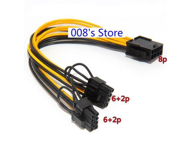 uxcell PCI Express PCIE 8 Pin to Dual 6 2 Pin Video Card Y-Splitter Adapter Power Supply Cable 