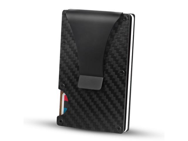 Carbon fiber money clip men rfid anti thief credit card id holder smart credit card wallet