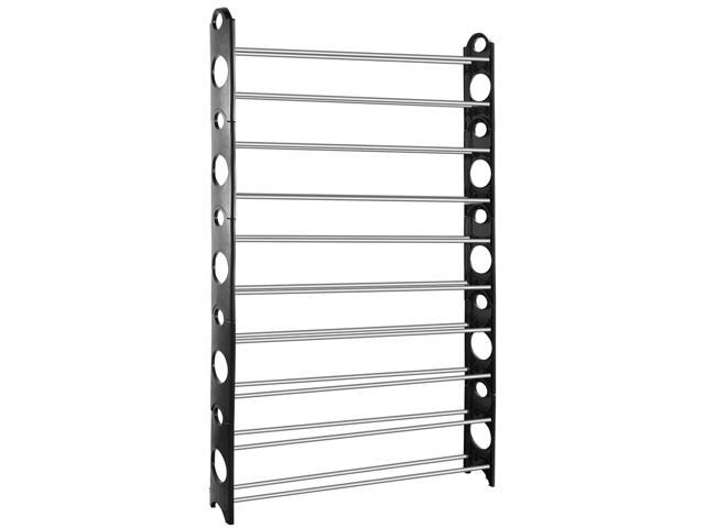 50 Pair Shoe Rack Storage Organizer 10 Tier Portable Wardrobe Tower Stackable Adjustable Shelf For Closet Cabinet Entryway Newegg Com