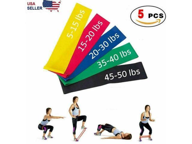 Details about   Resistance Bands Loop Set Yoga Pull Ropes Strength Fitness Workout Leg Bands USA 