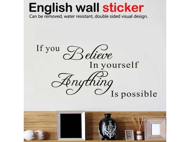 Home Letter Pattern Wall Sticker Pvc Removable Home Decor Diy