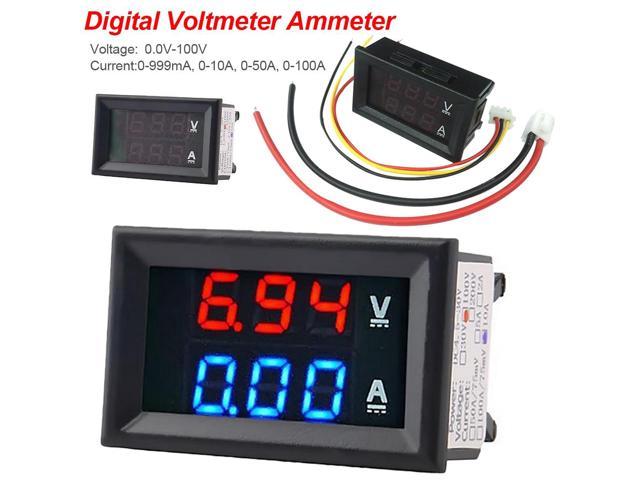 DC 100V 50A Red+Blue Dual LED Display Voltmeter Ammeter Digital Amp Meter Gauge