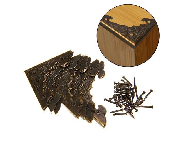 12pcs Antique Brass Jewelry Gift Box Wooden Corner Foot Protector Guard For Home Decorative Corners Metal Crafts Newegg Com