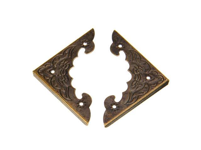 24pcs Lot Antique Brass Jewelry Gift Box Wooden Corner Protector