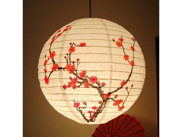 35cm Paper Lantern Plum Blossom Round Lampshade Party Wedding Home Decor Chinese Oriental Style Light