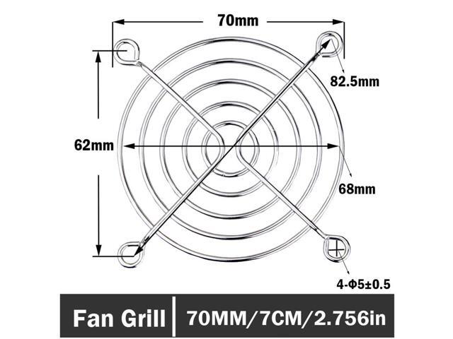 2 Pieces 70mm Computer PC Case Fan Grill Protector Metal Finger Guard Cover