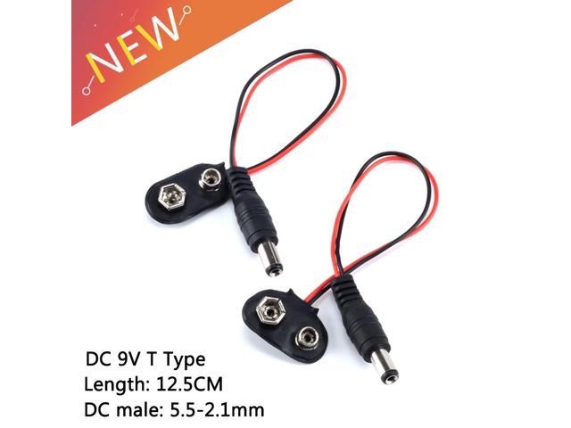 5PCS T type 9V DC Battery Power Cable Barrel Jack Connector for Arduino New