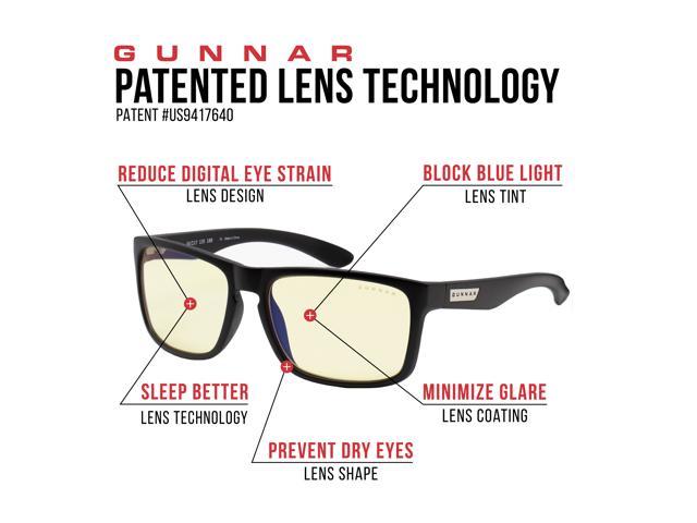New Gunnar Intercept Amber Lens Block Blue Light Anti-Glare Onyx Eyewear 