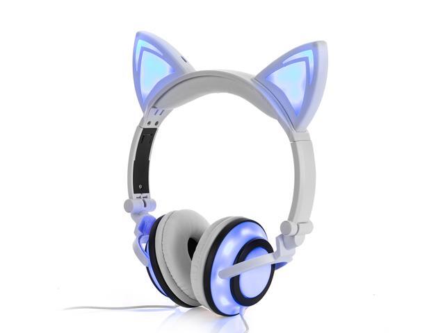 white cat ear gaming headset