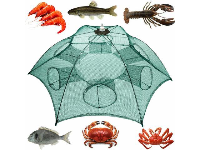 Large Fishing Bait Trap Crab Net Crawdad Shrimp Cast Cage Fish Minnow Foldable 