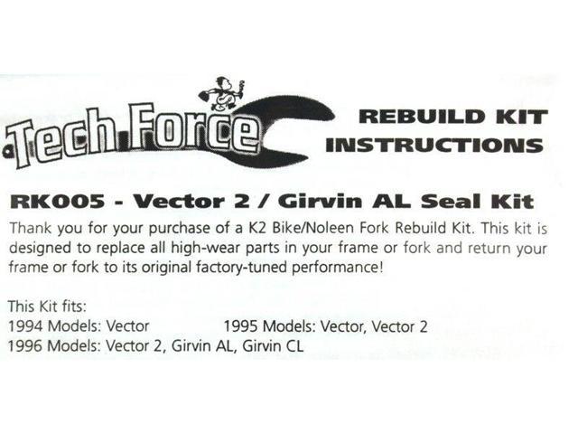 K2 NOLEEN Pro-Flex RK005 Vector 2 Girvin AL Seal Kit 