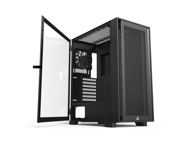 Montech AIR 1000 Lite Black ATX Mid Tower Case/ 3 x 120mm High Airflow Fans Pre-installed/ Swivel Glass Side Panel/ Mesh front panel/ Upgrade space for High-end GPU and Motherboard