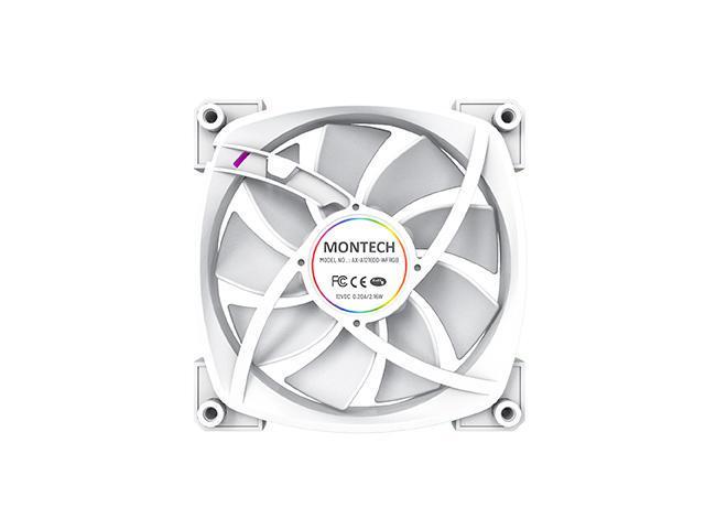 Montech AX 120 ARGB Fan 1600PWM, High-End Durability, Silent Performance,  and Stunning ARGB Design (120mm, White)